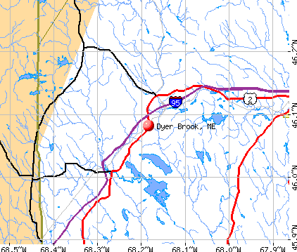 Dyer Brook, ME map