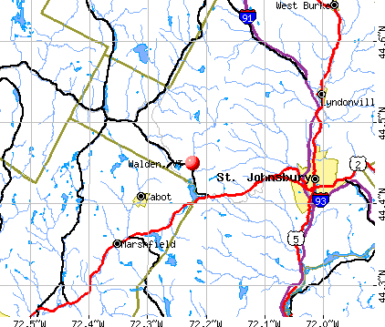 Walden, VT map
