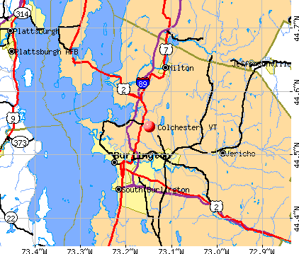 Colchester, VT map