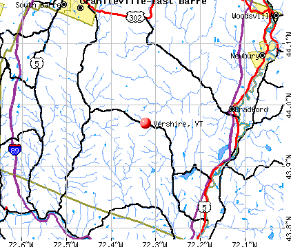 Vershire, VT map