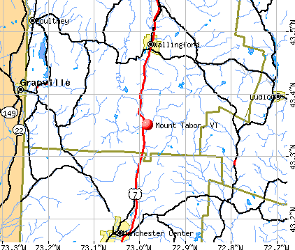 Mount Tabor, VT map