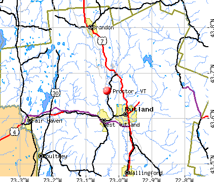Proctor, VT map