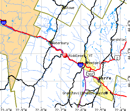 Middlesex, VT map