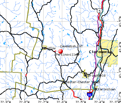 Cavendish, VT map