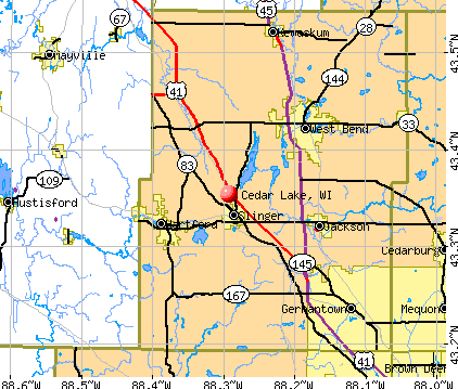 Cedar Lake, WI map