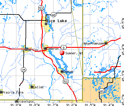 Sumner, WI map