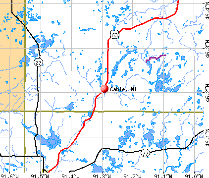 Cable, WI map