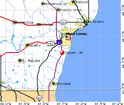 Clover, WI map