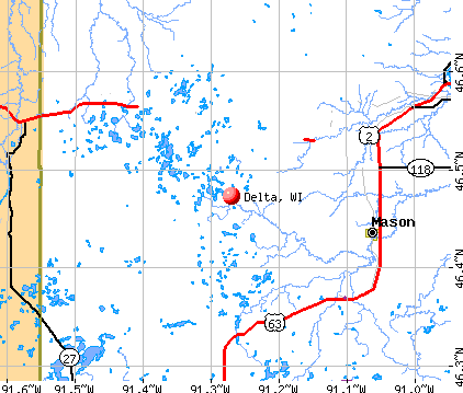 Delta, WI map