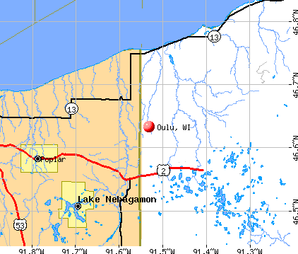Oulu, WI map