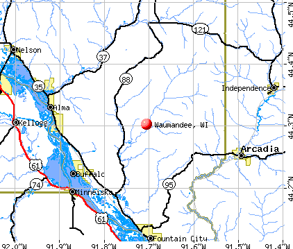 Waumandee, WI map