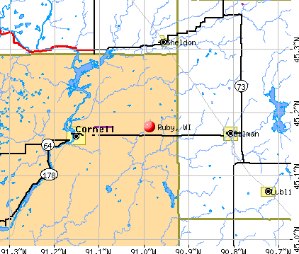 Ruby, WI map