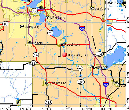 Dunkirk, WI map