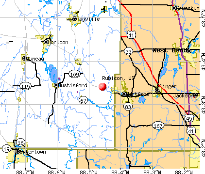 Rubicon, WI map