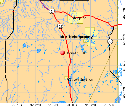 Bennett, WI map