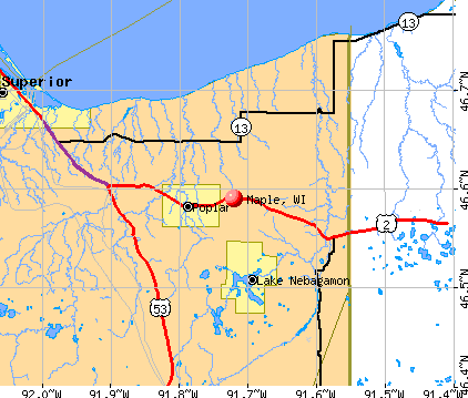 Maple, WI map