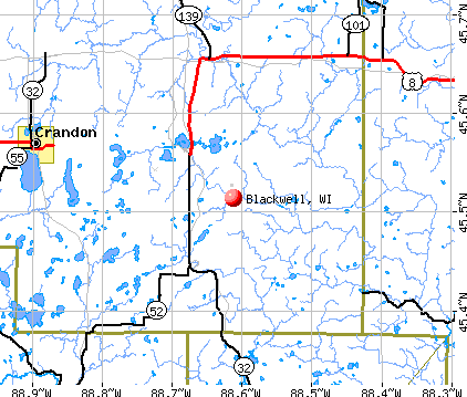 Blackwell, WI map