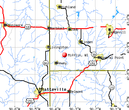 Mifflin, WI map