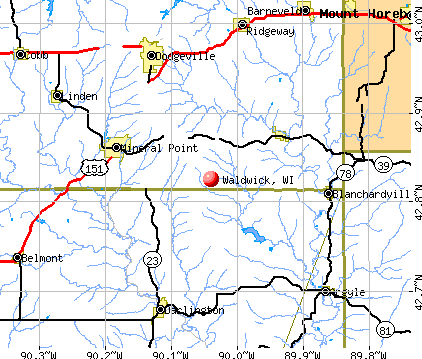 Waldwick, WI map