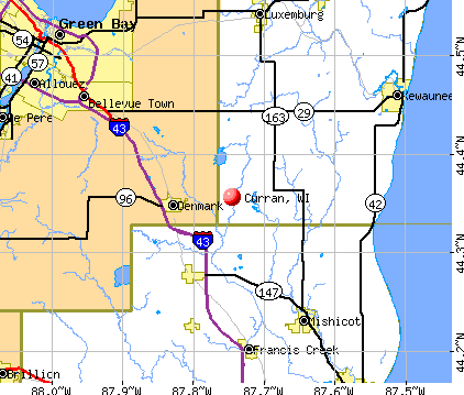Curran, WI map