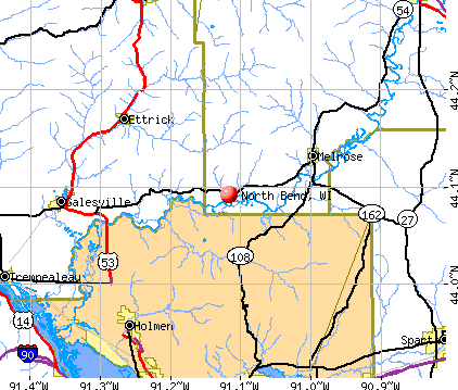 North Bend, WI map