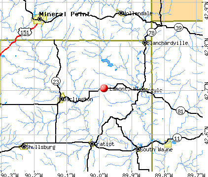 Lamont, WI map