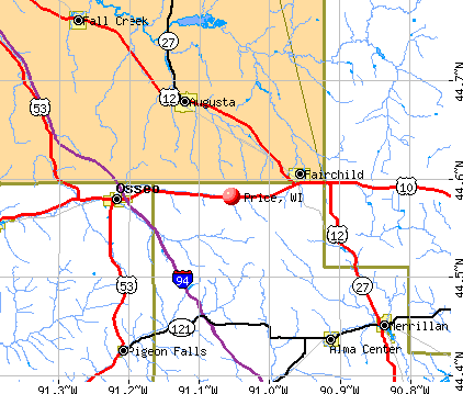 Price, WI map