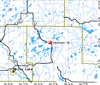 Lakewood, WI map