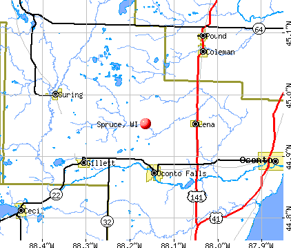 Spruce, WI map