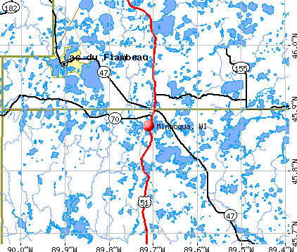 Minocqua, WI map