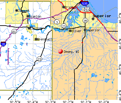 Dewey, WI map