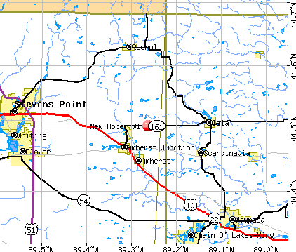 New Hope, WI map