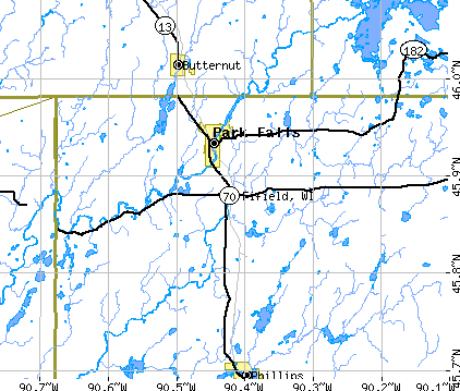 Fifield, WI map