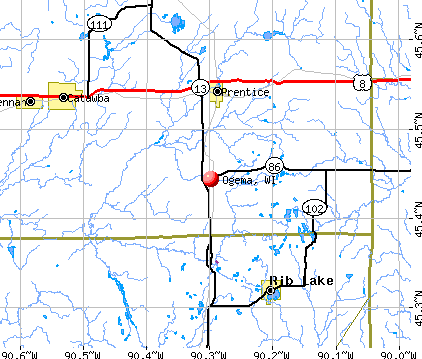 Ogema, WI map