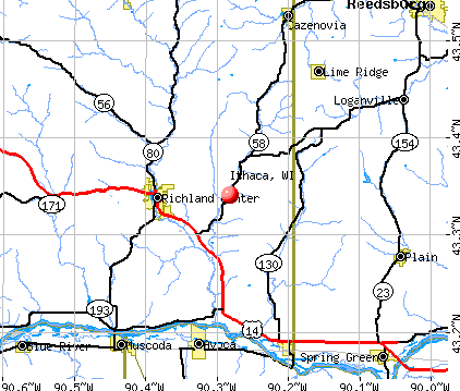 Ithaca, WI map