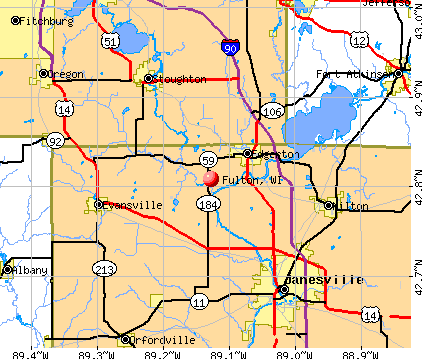 Fulton, WI map