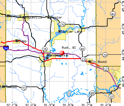 Rusk, WI map