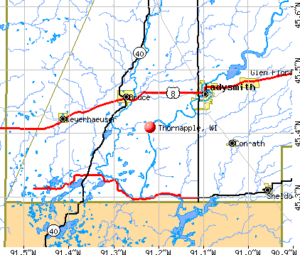 Thornapple, WI map