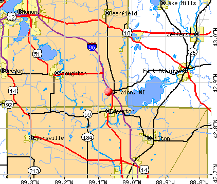 Albion, WI map