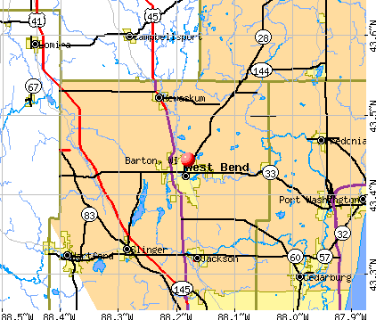 Barton, WI map