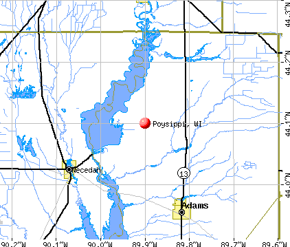 Poysippi, WI map