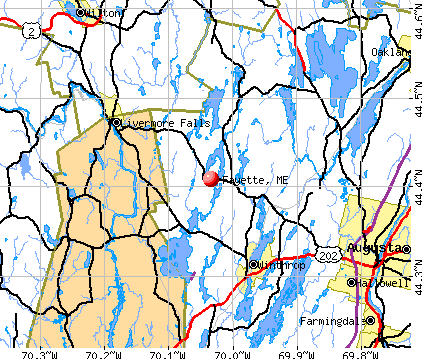 Fayette, ME map