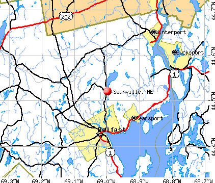 Swanville, ME map