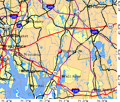 Dighton, MA map