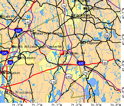 Raynham, MA map