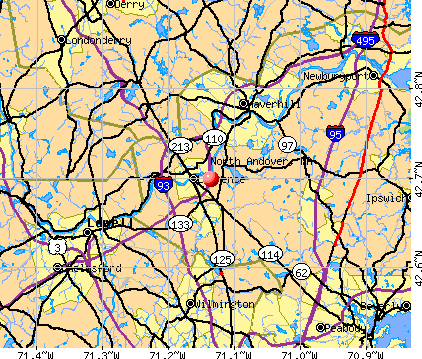 North Andover, MA map