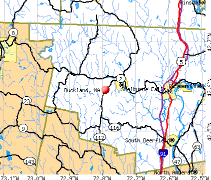 Buckland, MA map
