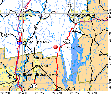 Shutesbury, MA map