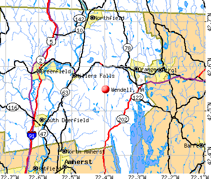 Wendell, MA map