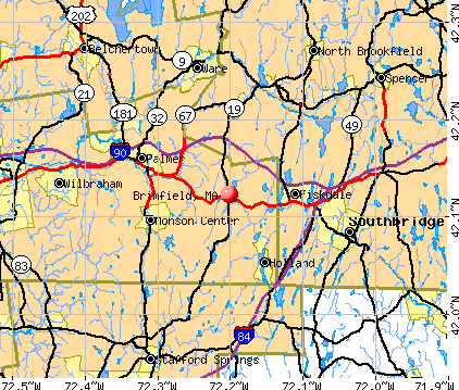 Brimfield, MA map